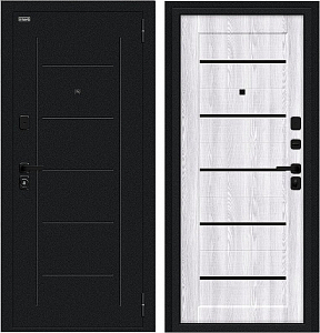 Товар Дверь Браво Борн/SBlack Букле черное/Riviera Ice DIS007404